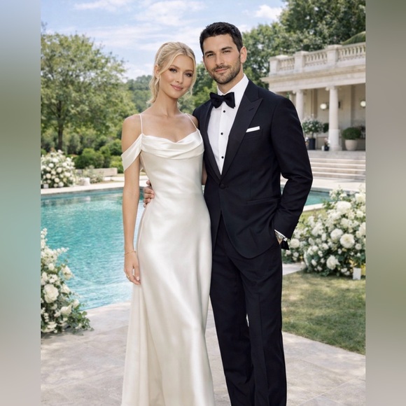 Reformation Dresses & Skirts - Reformation Ronda Silk Cowl Neck Wedding Maxi Dress Ivory White Size 10 NWT